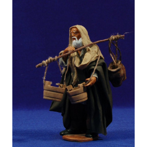 Pastor  con cubos y jarras 13 cm ropa y barro