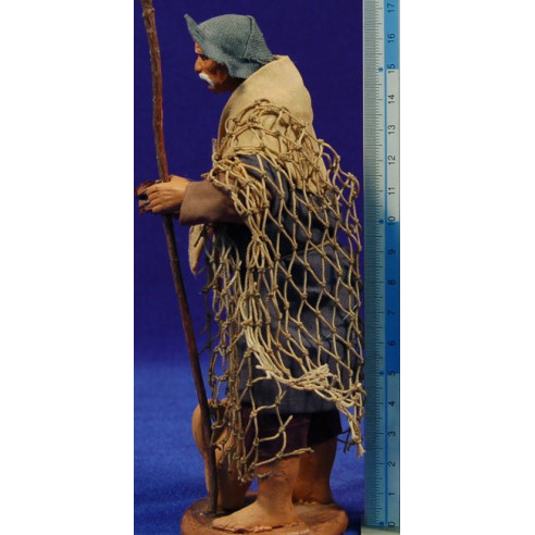 Shepherd fisherman 16 cm clay and clothes