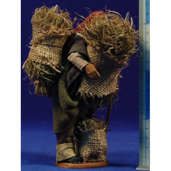 Shepherd with straw 16 cm clay and clothes