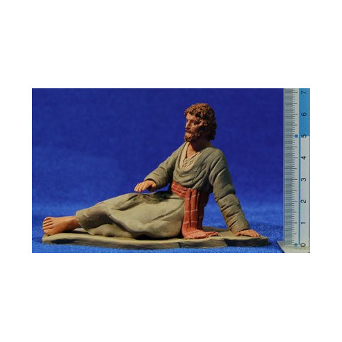 Natività ebraica sdraiata 12 cm terracotta dipinte Delgado