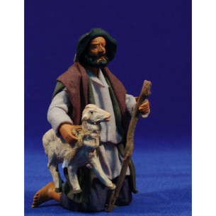 Pastor adorant amb xai 16 cm roba i fang