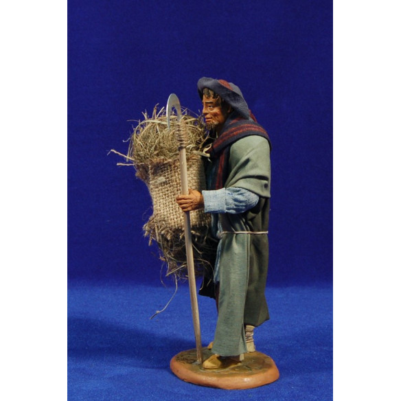 Shepherd with straw 20 cm clay and clothes
