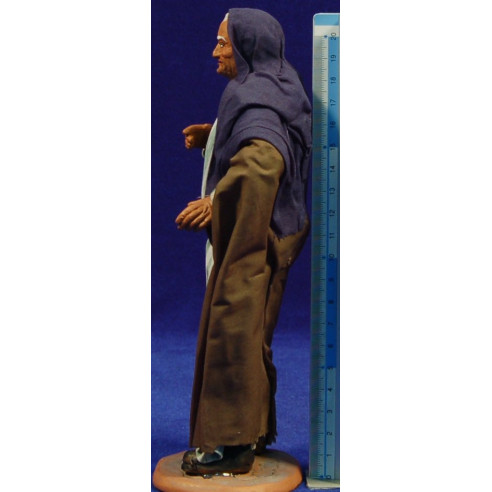 Nonno con nipote  20 cm stoffe e terracotta