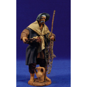 Pastor pescador 16 cm ropa y barro