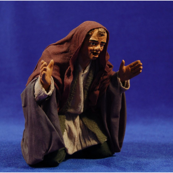 Shepherd addoring with open arms 25 cm clay and clothes