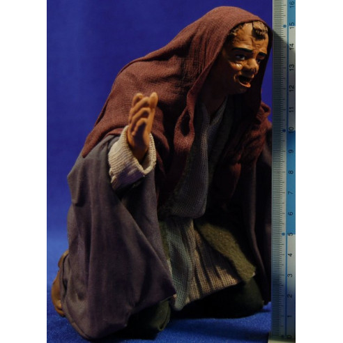 Meravigliato in ginocchio 25 cm stoffe e terracotta