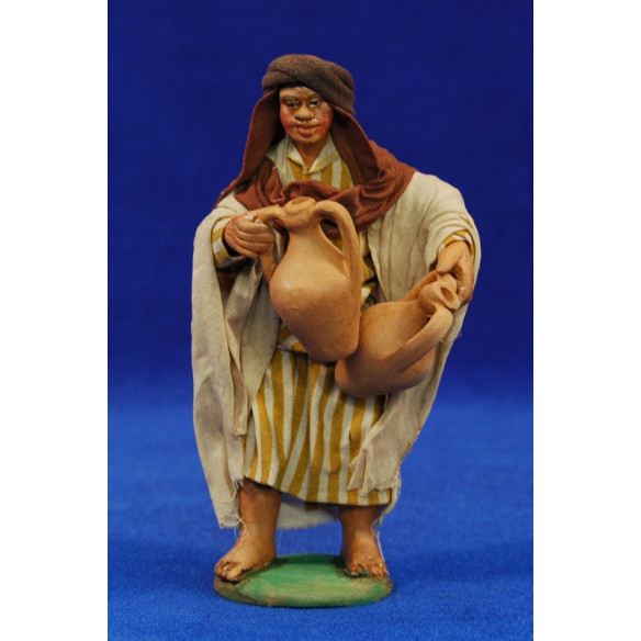 Pastore con anfore 12 cm stoffe e terracotta