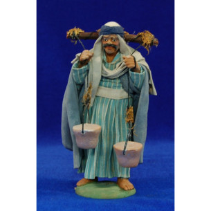 Portatore due secchii 14 cm stoffe e terracotta