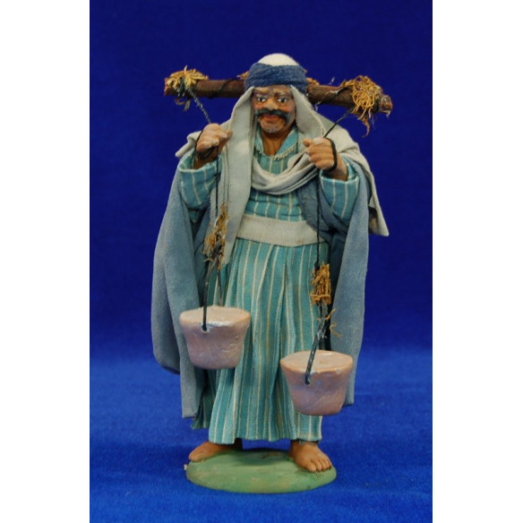 Portatore due secchii 14 cm stoffe e terracotta