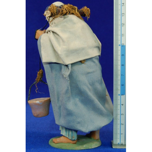 Portatore due secchii 14 cm stoffe e terracotta