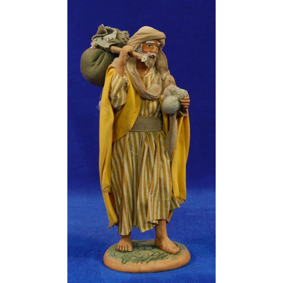 Pastore con fascio 20 cm stoffe e terracotta