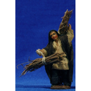 Pastor con leña 6 cm ropa y barro