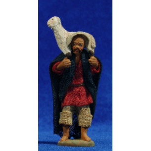 Pastor con cordero espalda 6 cm ropa y barro