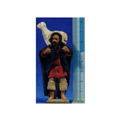 Shepherd with lamb 6 cm clay and clothes
