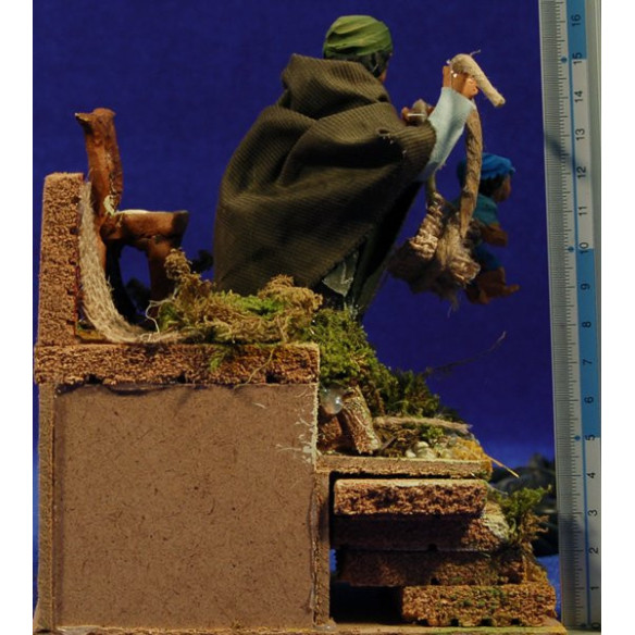 Shepherd  raise children movement 10 cm clay and clothes