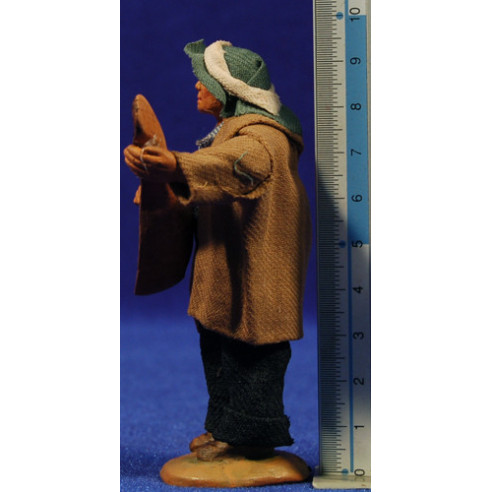 Pastor músico con guitarra 9 cm ropa y barro