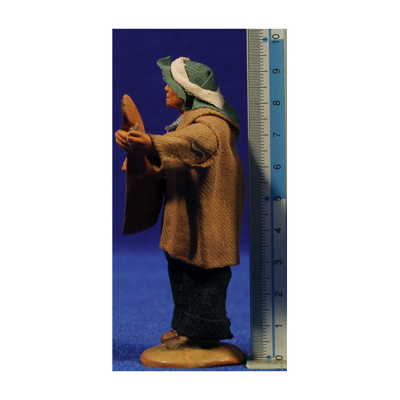 Pastor músico con guitarra 9 cm ropa y barro