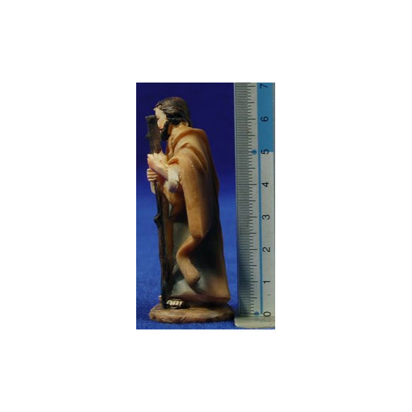 Naixement amb reis a camell i pastor 6,5 cm resina