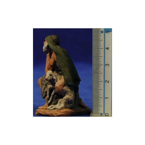 Pastore adorazione con pecora 7 cm pasta ceramica Hermanos Cerrada