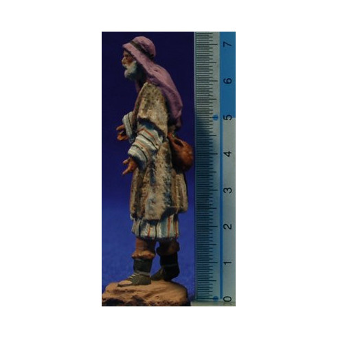 Old shepherd with wool 7 cm ceramic paste Hermanos Cerrada