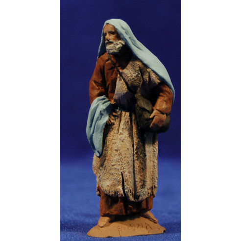 Pastore vecchio sulla strada 9 cm pasta ceramica Hermanos Cerrada