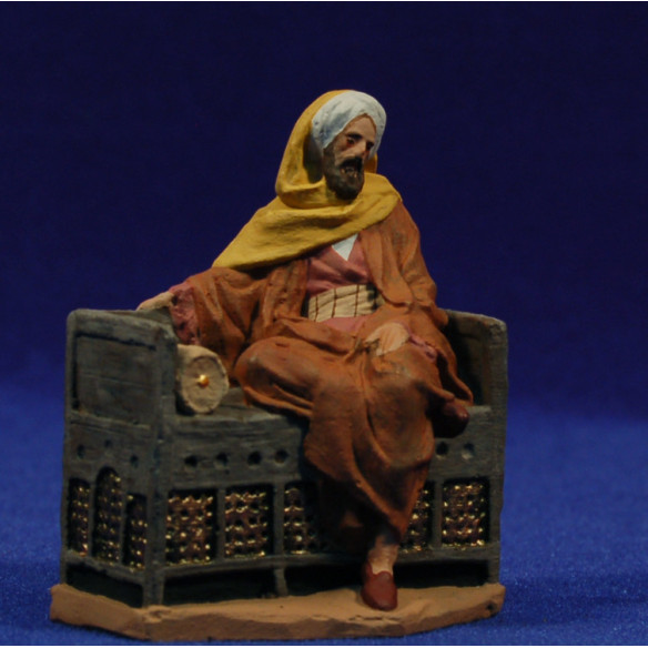 Shepherd bereber lying 9 cm clay ceramic paste Hermanos Cerrada