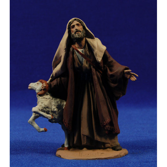 Pastor con carnero 14 cm pasta cerámica Hermanos Cerrada