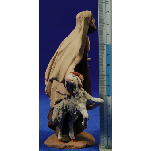 Pastor con carnero 14 cm pasta cerámica Hermanos Cerrada