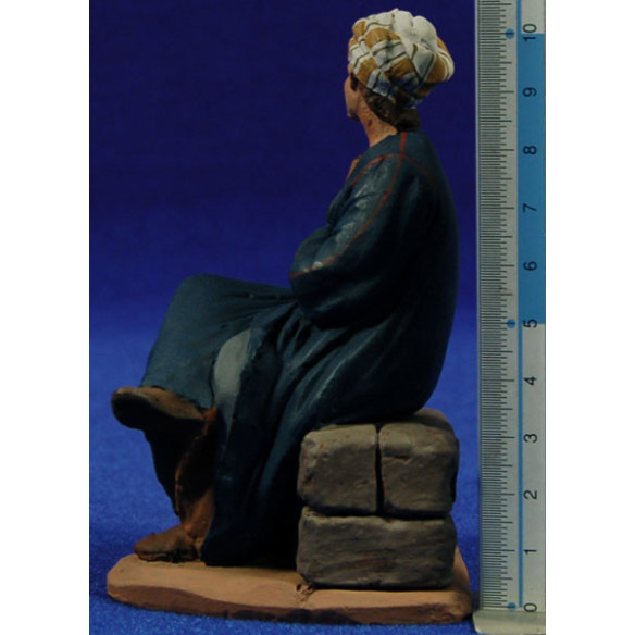 Shepherd seating on a wall 14 cm ceramic paste Hermanos Cerrada