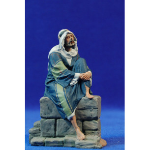 Shepherd seating on a wall 12 cm ceramic paste Hermanos Cerrada