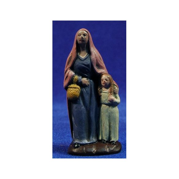 Pastora amb nena 7 cm fang pintat Figuralia