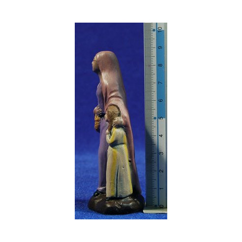 Woman with girl 9 cm clay painted Figuralia