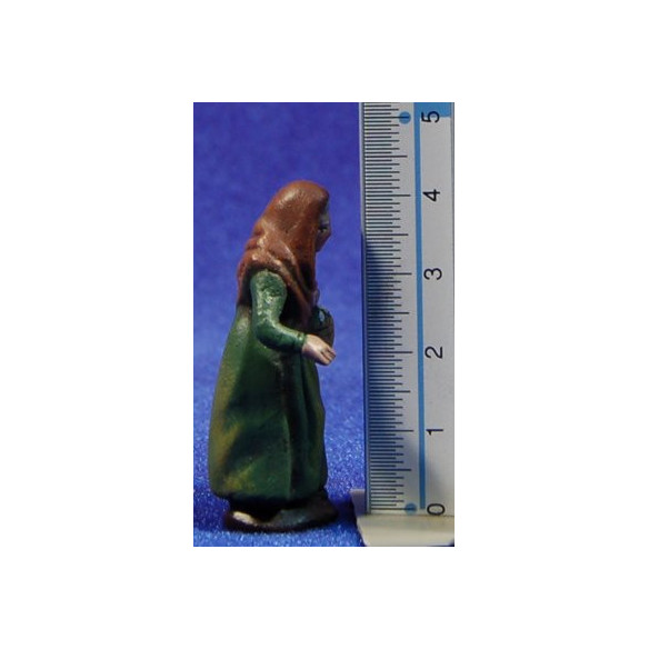 Pastora con huevos 5 cm barro pintado Figuralia