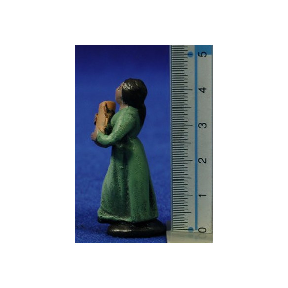 Pastora con jarra 5 cm barro pintado Figuralia