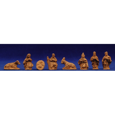 Natività con i re magi 3 cm terracotta SENZA dipinte