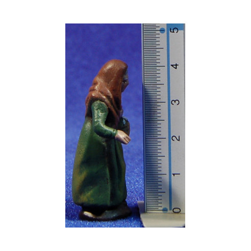 Pastora con huevos 5 cm barro pintado Figuralia