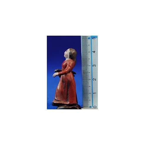 Pastora con leña 5 cm barro pintado Figuralia