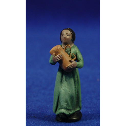 Pastora con jarra 5 cm barro pintado Figuralia