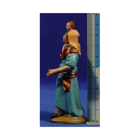Pastora amb nena al coll  9 cm fang pintat Figuralia
