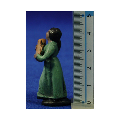 Pastora con jarra 5 cm barro pintado Figuralia