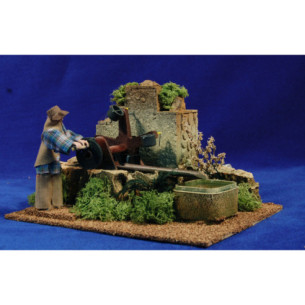 Shepherd with watermill movement 12 cm plastic and clothes