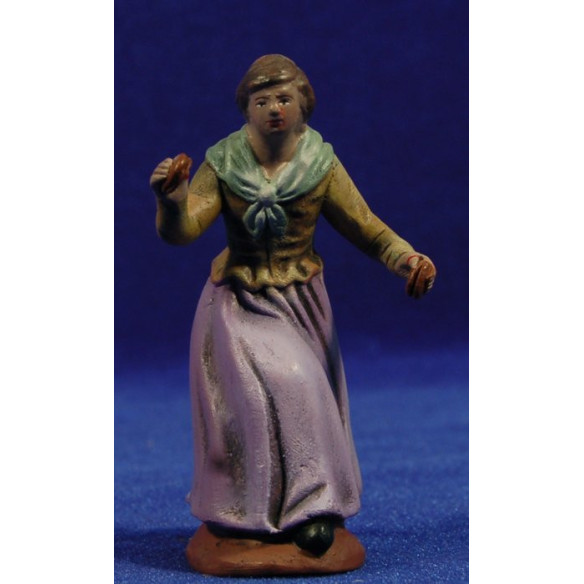 Woman with castañuelas M1 9 cm clay painted Figuralia