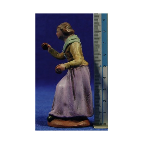 Pastora músico con castañuelas M1 9 cm barro pintado Figuralia