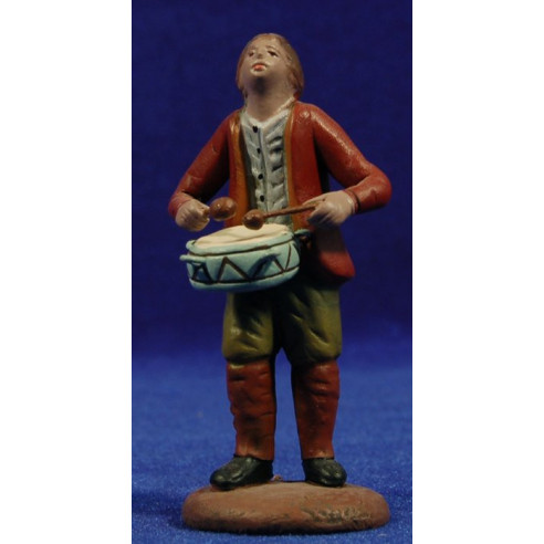 Pastor músic amb timbal 9 cm fang pintat Figuralia