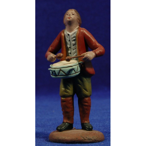 Pastor músic amb timbal 9 cm fang pintat Figuralia