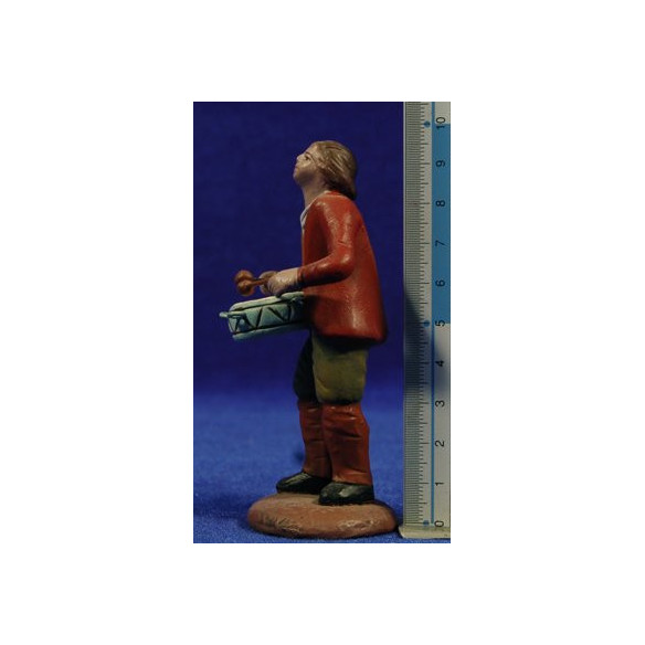 Pastor músic amb timbal 9 cm fang pintat Figuralia