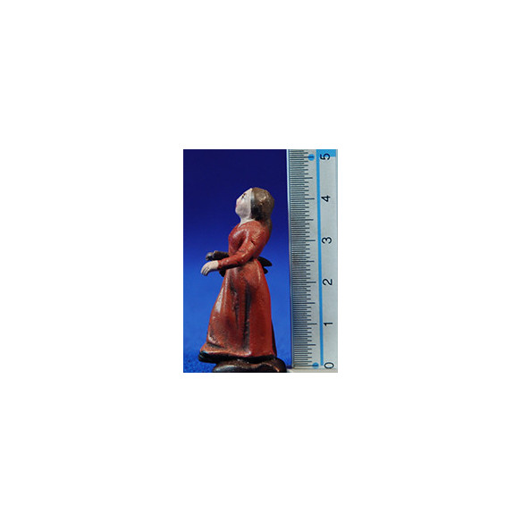Pastora con leña 5 cm barro pintado Figuralia