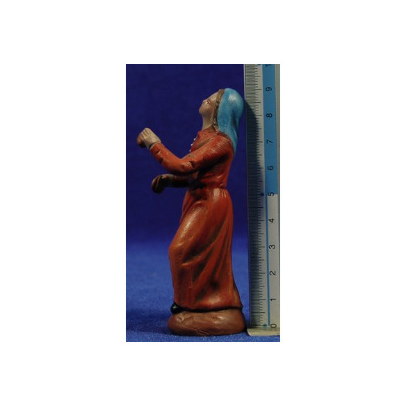 Pastora músico con castañuelas M2 9 cm barro pintado Figuralia