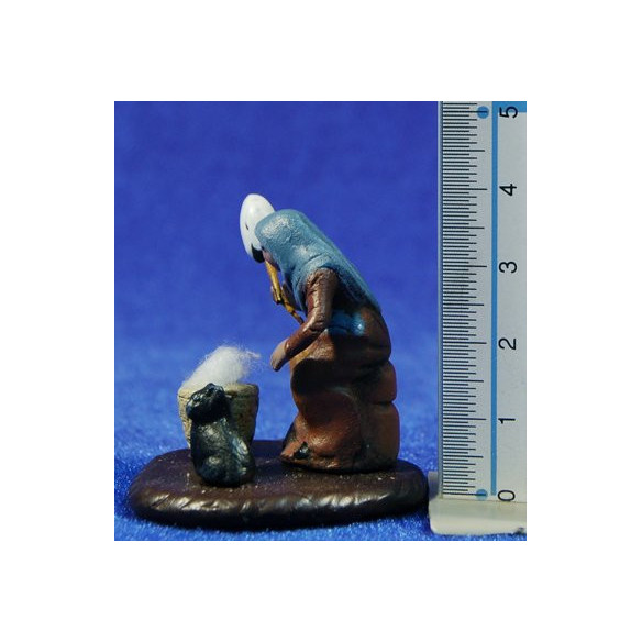 Pastora filadora amb gat 5 cm fang pintat Figuralia