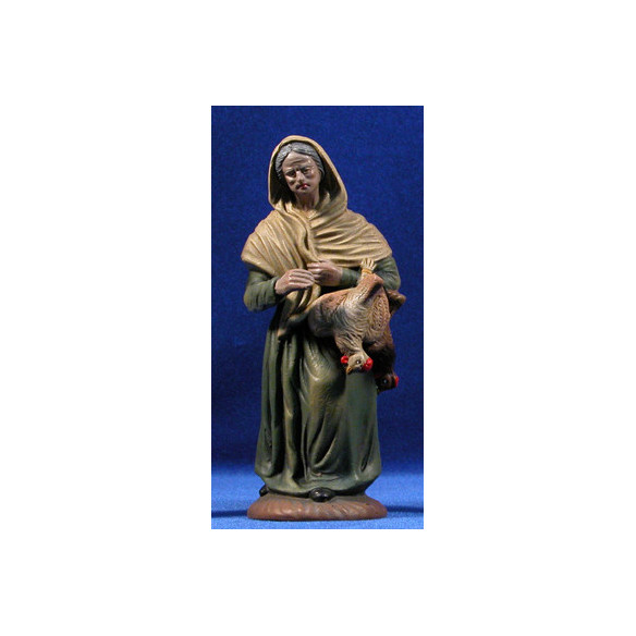 Pastora amb gallina 18 cm fang pintat Figuralia